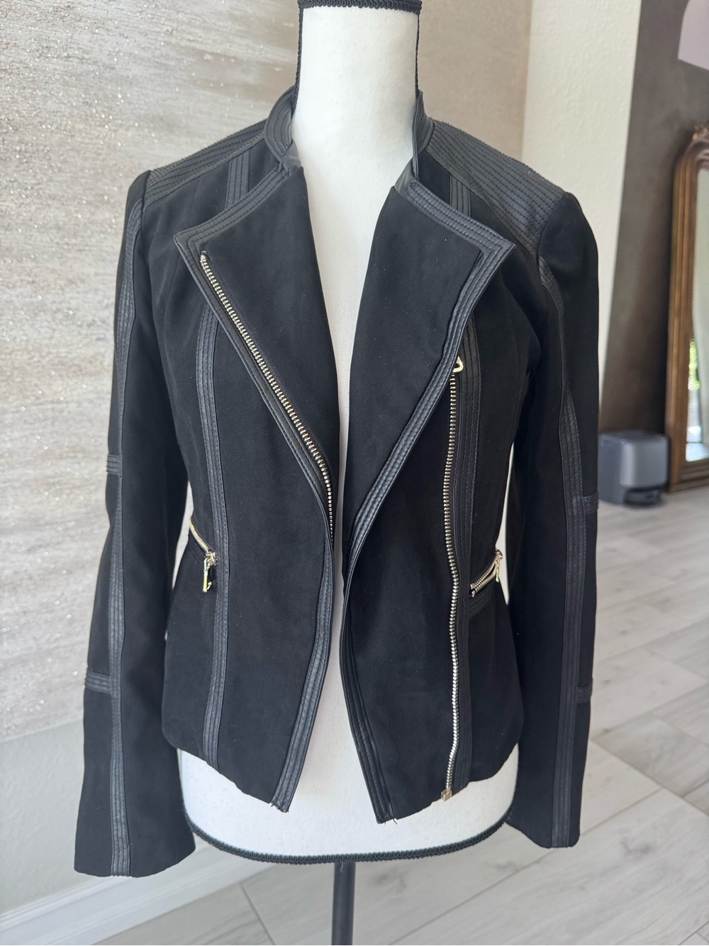 H&M Black Women's Moto Zip Jacket